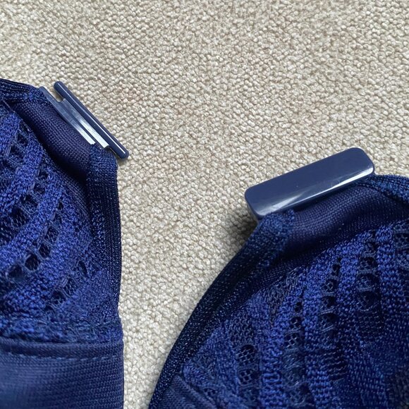 Glamorise Wonderwire Front Closure T-Back Bra Blue 38D NEW - Picture 10 of 13